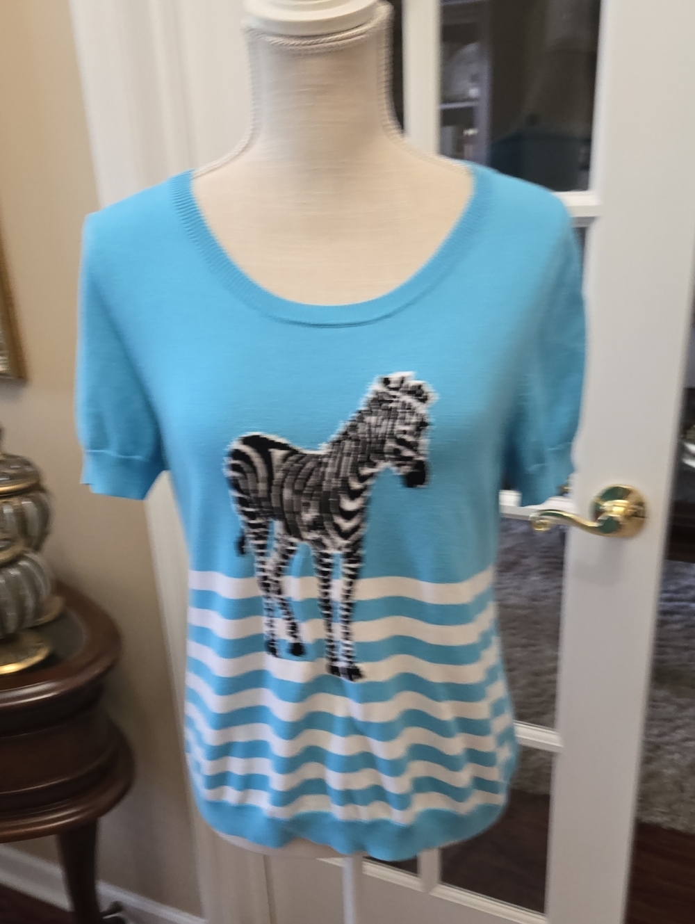 Talbots Bright Blue Knit Top